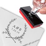 Custom Stamp Personalized Stamp Elegant Laurel Monogram Wedding Save The Date Wedding Date Personalized Address Labels