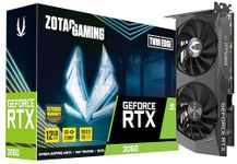 Zotac Gaming GEFORCE RTX 3060 Twin Edge 12GB GDDR6, 192 bit, 1852/15000, HDCP, Three DP, HDMI, Medium Pack