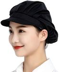 Jaspfct 1pc/4pcs Chef Hats-Kitchen Baker Cooking Hair Nets Food Service Caps for Adults, Blackcloth, One Size