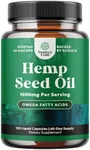 High Absorption Hemp Oil Capsules - Vegan Omega 3 6 9 Supplement with Essential Fatty Acids for Joint Support Relaxing Mood and Skin Health - Halal Non-GMO 1000mg per Serving Hemp Seed Oil Capsules