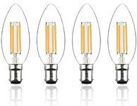 Bonlux 4W B15 LED Bulb, B15 Small Bayonet Candle Light Bulbs, Dimmable Light Bulb Bayonet Ba15d B15d Led Bulbs Warm White 2700K for Chandeliers, Bedroom (4-Pack)