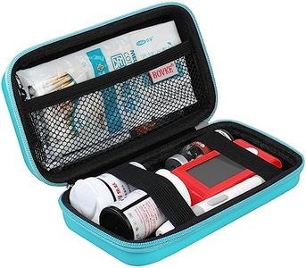 BOVKE Diabetic Supplies Case, Diabetes Travel Bag for Testing Kit, Blood Glucose Monitor Meters, Test Strips, Medication, Lancets, Needles, Syringes and Other Diabetic Supplies, Turquoise