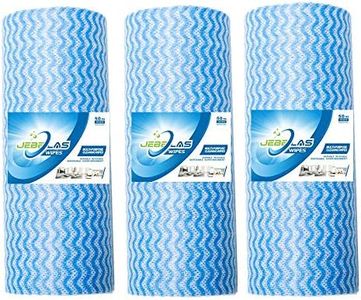 JEBBLAS Disposable Handi Wipe Cleaning Towels Cleaning Cloth Dish Cloths Reusable Towels, J Cloth Quick-Dry 50 Count/Roll， 3 Roll Blue