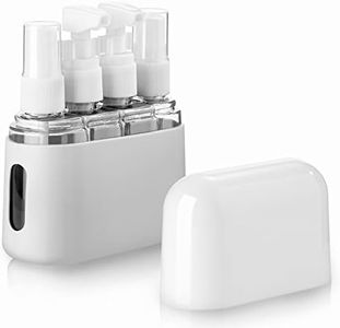 Madenia Travel Bottles Set Toiletries 50 ml Clear Air Travel Containers 4 Pieces Liquid Container for Cosmetics with Label and Storage Box, Gray, Travel Bottles
