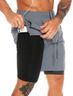 Grey Men's 2 in 1 Workout Shorts Quick Dry Athletic Shorts with Liner 11" Running Gym Training Short with Towel Loop Light 2X-Large