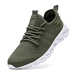 DaoLxi Mens Running Walking Tennis Gym Athletic Shoes Fashion Sneakers Casual Ligthweight Workout Sports Shoes Comfortable Breathable Slip on Shoes for Jogging Green Size 11 US