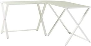 WE Furniture Elite Soreno Glass Corner Computer Desk White