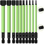 K Kwokker 10PCS 1.5mm-12mm Allen Wrench Drill Bits, 1/4 Inch Hex Shank Hex Screwdriver Bit Set, 100MM Long Black Allen Key Bit Set for Assembling Furniture