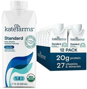 KATE FARMS Organic 1.4 High Calorie Nutrition Shake, Vanilla, 20g Protein, 27 Vitamins and Minerals, Meal Replacement, Protein Shake, 11 oz (12 Pack)