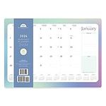 2024 Holographic Desk Pad Office Calendar by Bright Day, 16 Month 15.5 x 11 Inch, Cute Colorful Planner