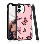 Pink Butterfly Pattern for iPhone 11 Pro Case Shockproof Anti-Scratch Protective Cover Soft TPU Hard Back Cute Animal Slim Cell Phone Case for Boys Girls Teens Women Men