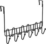 Deco Brothers Over The Door Hook Towel Rack Bathroom Organizer,11 Hooks, Black