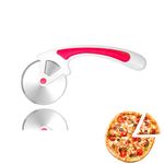 SIGNAMIO® Premium Pizza Cutter Sandwich Paratha Chapati Roti Wheel Smooth Rotating Slicer Food Grade Stainless Steel with Non Slip Ergonomic Handle for Kitchen - Pink 1 Pcs