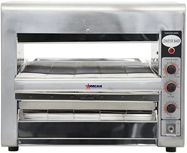 Omcan 11387 14 Inch Wide Conveyor Belt Adjustable Heat and Speed Stainless Steel Infrared Baking Commercial Kitchen Toaster Oven