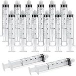 20 Pack 10ml Syringe Luer Lock, Individually Sterile Sealed 10ml Plastic Luer Lock Syringe Without Needle for Scientific Labs, Epoxy Resin, Craft, Feeding Pets (10ML)