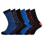 segnalibro Men's Socks Cotton Rich Comfortable Classic Patterned Dress Socks, Multicol.2, 6-11