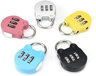 3 Digit Travel Combination Lock 5 Pcs of Alloy The Safe Cipher Lock Resettable Code Lock, Small Colorful Code Locks for Lockers Suitcases Luggage Briefcases Computer Bags Drawers Cabinets 5 Pieces