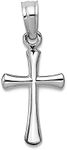 Jewelry Affairs 14K Real White Gold Polished Beveled Cross with Round Tips Charm Pendant