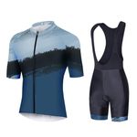 UGLY FROG FBADT24H Men's Breathable Cycling Jersey with Short Sleeves and 20D Padded Bib Shorts Set