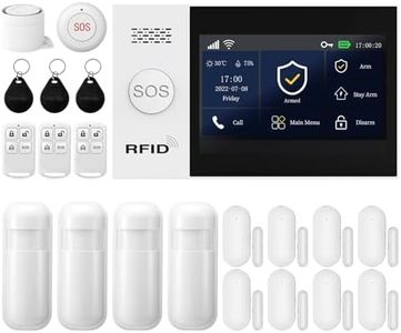 PGST Sistema de Alarma, Alarmas para Casa WiFi de 4.3 Pulgadas + 2G+ gsm Alarmas Antirrobo Inalámbricas, App Remote Smart Siren para el hogar,Compatible con Alexa Google Home