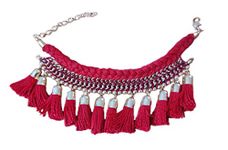 Fuschianet Women Men Thread Tassel Dhoni Disha Patani Multi Color Bracelet (Pink)