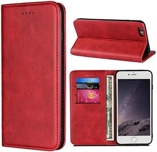 Cavor for iPhone 6 Plus Case,iPhone 6s Plus Case,Cowhide Pattern Leather Magnetic Wallet Case Cover with Card Slots(5.5")-Wine Red