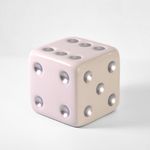 Reimagine Discovery White & Silver Dice Decor, Trendy Maximalist Decor with Unique & Funky Style, Retro Home Decor for Desk, Shelf, Table, Bar Cart & Vanity, Cool Room Decor for Casino Night