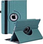 New iPad 9th / 8th / 7th Generation 10.2 Case - 360 Degree Rotating Stand Smart Cover Case Denim Fabric with Auto Wake/Sleep for Apple iPad 10.2" 2021/2020 / 2019(Light Green)