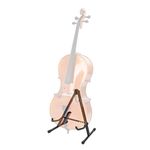 Compact Cello stand with integrated bow holder