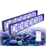 PopBloom 2PCS Hertz54 WiFi Reef LED Light Reef Aquarium LED Lighting, Full Spectrum Marine LED Aquarium Lighting for 48 inch 120cm 4ft Marine Coral Aquarium (for 110-150cm Tank)