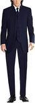 Profan Men's 3 Pieces Stand Collar Suits Tuxedo Wedding Suits（Navy Blue,Customize