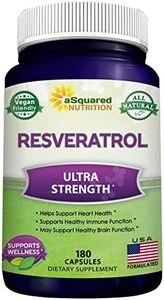 aSquared Nutrition 100% Natural Resveratrol - 1000mg Per Serving Max Strength (180 Capsules) Antioxidant Supplement, Trans-Resveratrol Pills for Heart Health & Pure, Trans Resveratrol & Polyphenols