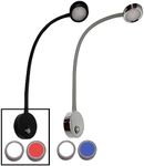 Wave One Marine | Dual Color Gooseneck LED Chart Reading Light | Flexible Dimmable Sailboat Cabin Wall Map Boat Yacht RV Interior Night Lighting 12-24V Volt (Black | White & Red)