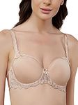 Triumph International Women's Padded | Underwire | Polyester Modern Finesse 36D Neutral Beige | Full-Coverage Spacer Cup Bra | Pack of 1