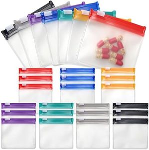 Anglecai 35 Pieces Pill Pouch Bags Zippered, Reusable Pill Pouch for Medicine Bags Portable for Pills Bags Self Sealing Travel Pill Packets with Slide Lock Pill Baggies for Pill Storage (35P)