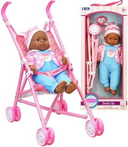 Dolls To Play My First Baby Doll Stroller, Soft Body 16 Inch Baby Doll Included Fun Play Combo Set for Babies Infants Toddlers Girls Kids