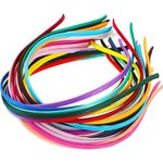 RAWAT Pack Of 24pc Multicolor Metal Fabric Cover Hair Band Headbands For Making DIY Hair Accessories