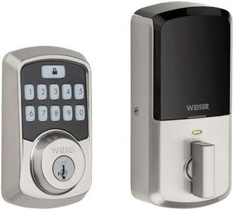 Weiser Aura Satin Nickel Bluetooth Door Lock, Remote Sharing Compatible with Alexa and Google Assistant, Auto Lock, Create, Disable and Delete Codes Via App, Scheduled and Maintain up to 250 Codes