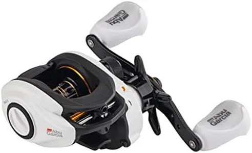 Abu Garcia Max Pro Low Profile Baitcast Reel, Size LP (1539730), 7 Stainless Steel Ball Bearings + 1 Roller Bearing, Synthetic Star Drag, Max of 15lb | 6.8kg, Left-Handed (Box)