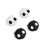 TIKOdirect Thumb Grips Caps for Switch & Lite & OLED Cute Soft Silicone Cover Set for Joy-Con Controller, Skull White and Black