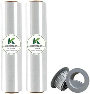 17" x 1500 Ft Stretch Shrink Wrap with Handle, 80 Gauge Moving Film, 2 Pack