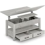 Rolanstar Coffee Table Lift Top, Multi-Function Convertible Coffee Table with Drawers and Hidden Compartment, Coffee Table Converts to Dining Table for Living Room, Home Office, Grey