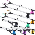 Ctosree 8 Pack Grabber Reacher Tool for Elderly 32 Inch Foldable Pick up Stick Grabber Lightweight Reaching Tool Long Handy Mobility Aids for Trash Pick Up, Litter Picker, Arm Extension (Multicolor)