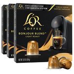 L'OR Coffee Pods, 30 Capsules Bonjour Blend, Single Cup Aluminum Coffee Capsules Compatible with the L'OR BARISTA System