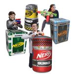 BUNKR BattleZones Competition Pack Inflatable Bunker Fort - 4 Piece Barricade Shield Set Crates and Barrels - Perfect for NERF Party