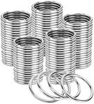 PETKNOWS 90Pcs 6 Sizes Silver Metal O Rings Multi-Purpose Heavy Duty Round Ring for Hardware Bags Belts Dog Leashes Hanging Basket DIY Craft Supplies, 15mm, 20mm, 25mm, 32mm, 38mm, 50mm