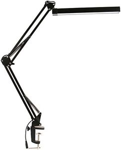 YOUKOYI A16S Metal LED Swing Arm Desk Lamp Dimmable Architect Drafting Lamp Clamp for Study/Reading/Office/Work 3 Brightness Levels 2 Color Modes Touch Control
