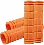 Bicycle Handlebar Grips, Bike Handlebar Rubber Grips Colorful Rubber Mushroom Grips BMX/MTB Mountain Bike Fixed Gear Handle Handlebar Soft Rubber Grips Bicycle Accessory (Orange, 2 Pairs)