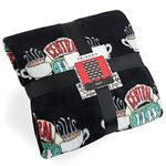 FRIENDS TV Show Fleece Blanket, Super Soft Central Perk Blankets Throws, Warm And Cuddly Official Show Merchandise For Home (Black)