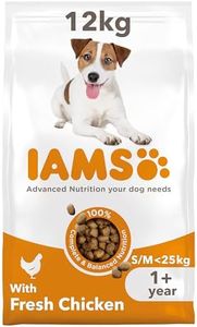 IAMS Complete Dry Dog Food for Adult 1+ Small and Medium Breeds with Chicken 12 kg